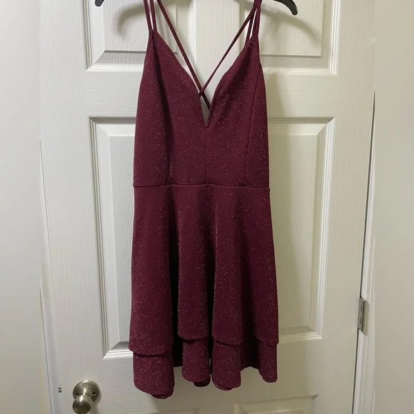 Rue21 sparkling burgundy cocktail dress Rue21 sparkling burgundy cocktail dress